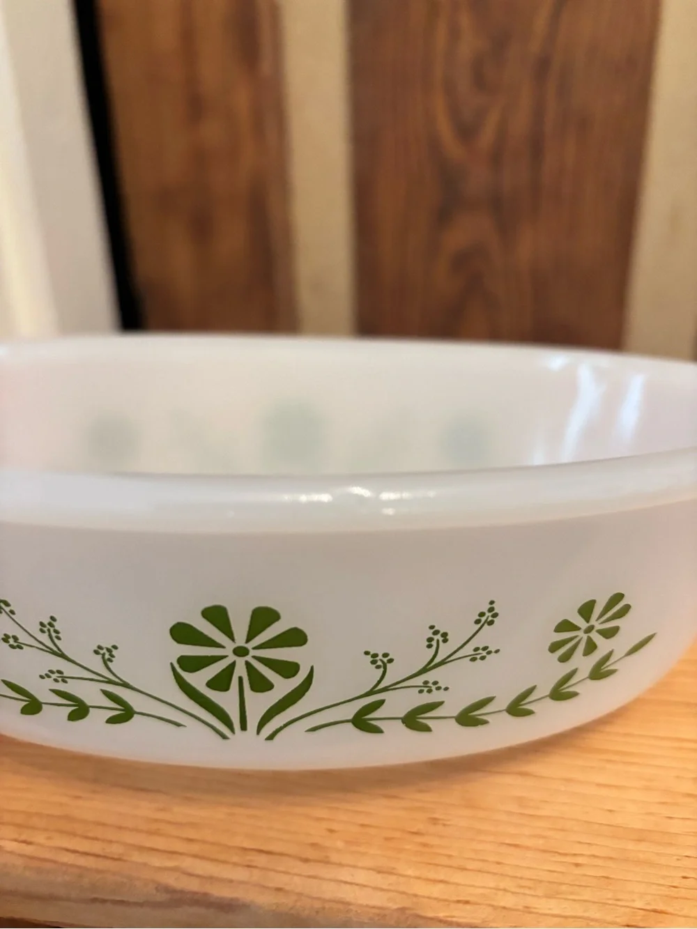 Vintage Glasbake Milk Glass Casserole Dish in the “Daisy”Pattern.  1 Quart